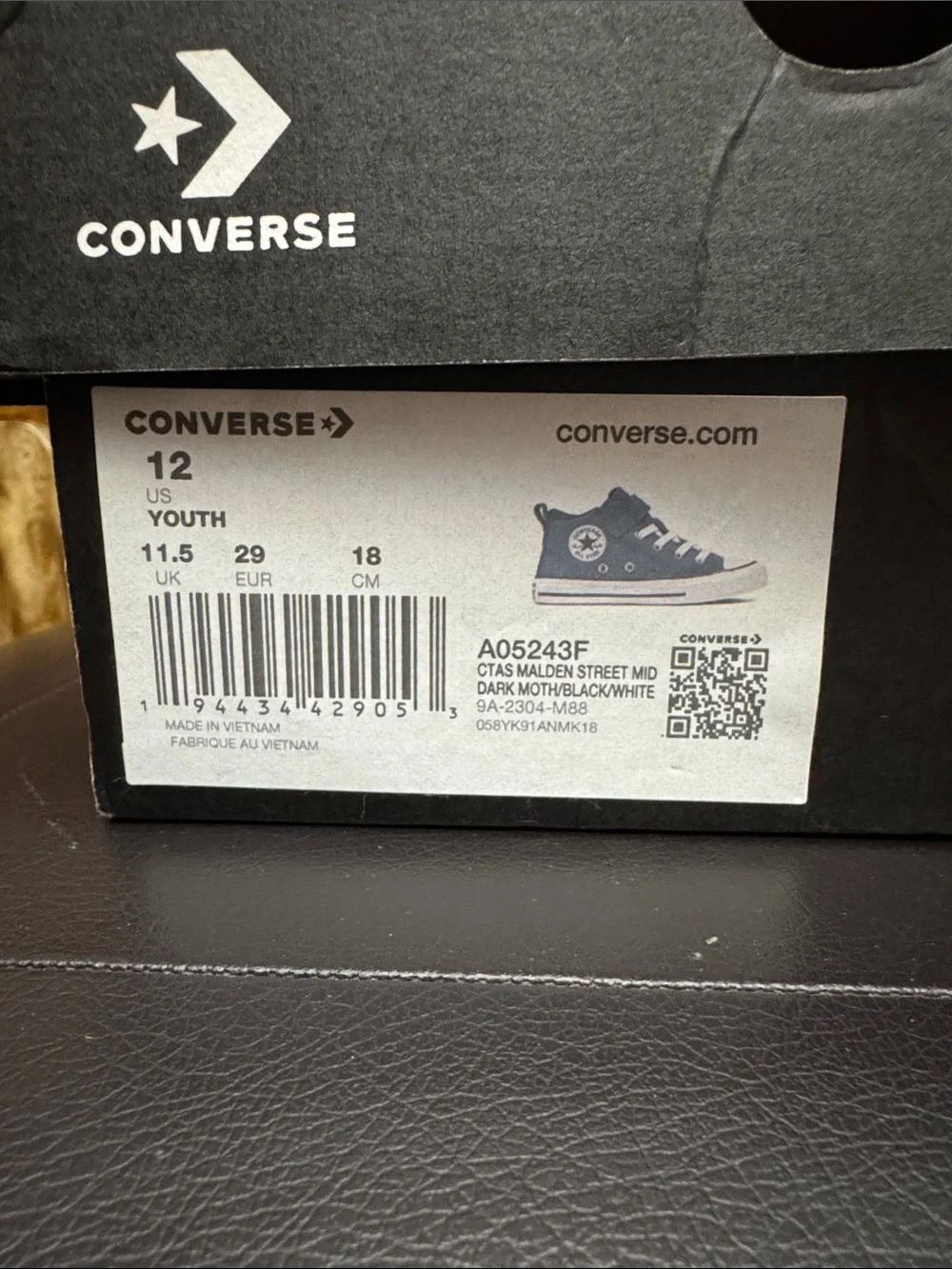 Converse Kids' Gray High-Top Sneakers with Velcro Strap